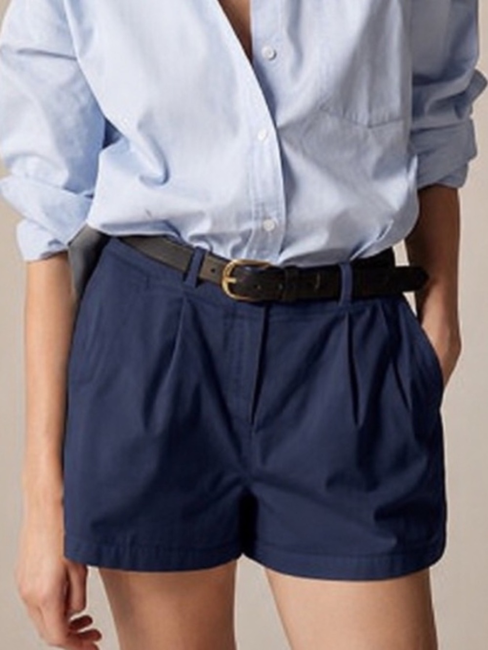 J.Crew Women Size 2 Navy Blue Casual Preppy 3” Pleated Heritage Chino Short NWT